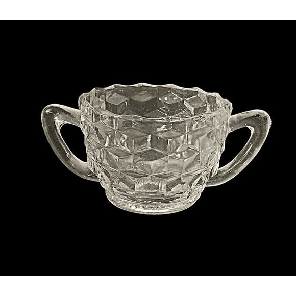 Jeannete Glass Other - Jeannette Glass Cubist Handled Sugar Dish Bowl without Lid Vintage Glass